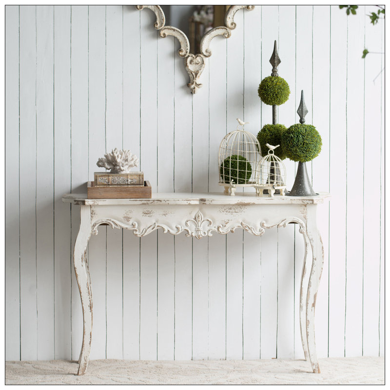 One Allium Way Slimline Whitewash Console Table Wayfair